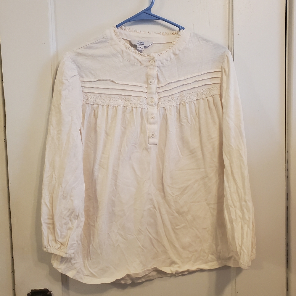 Dressy cotton long sleeve top